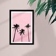 thumbnail image 2 of Wynwood Studio Floral and Botanical Framed Wall Art Prints 'Palms in California' Trees Home Décor - Pink, Black, 13" x 19", 2 of 4