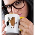 thumbnail image 2 of 3drose, Funny Cute Brown Moo Cow Cartoon, 15oz Two-tone Yellow Mug, 2 of 6