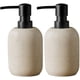 thumbnail image 1 of Juego de 2 dispensadores de jabón de manos beige, dispensador de jabón líquido de resina para encimera de baño, dispensadores de loción para baño, 300 ml, 1 of 4