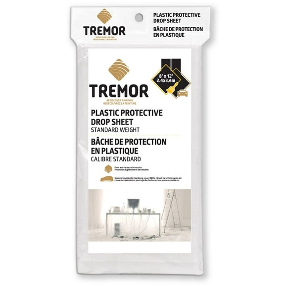 Bâche de protection en plastique 8'x12'