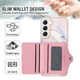 thumbnail image 3 of Slim Wallet Design for Samsung Galaxy S23 Case with Card Holder, Marble Pattern Back Flip Case PU Leather Kickstand Card Slots Magnetic Clasp Shockproof Anti-fall for S23, Marble #2, 3 of 5