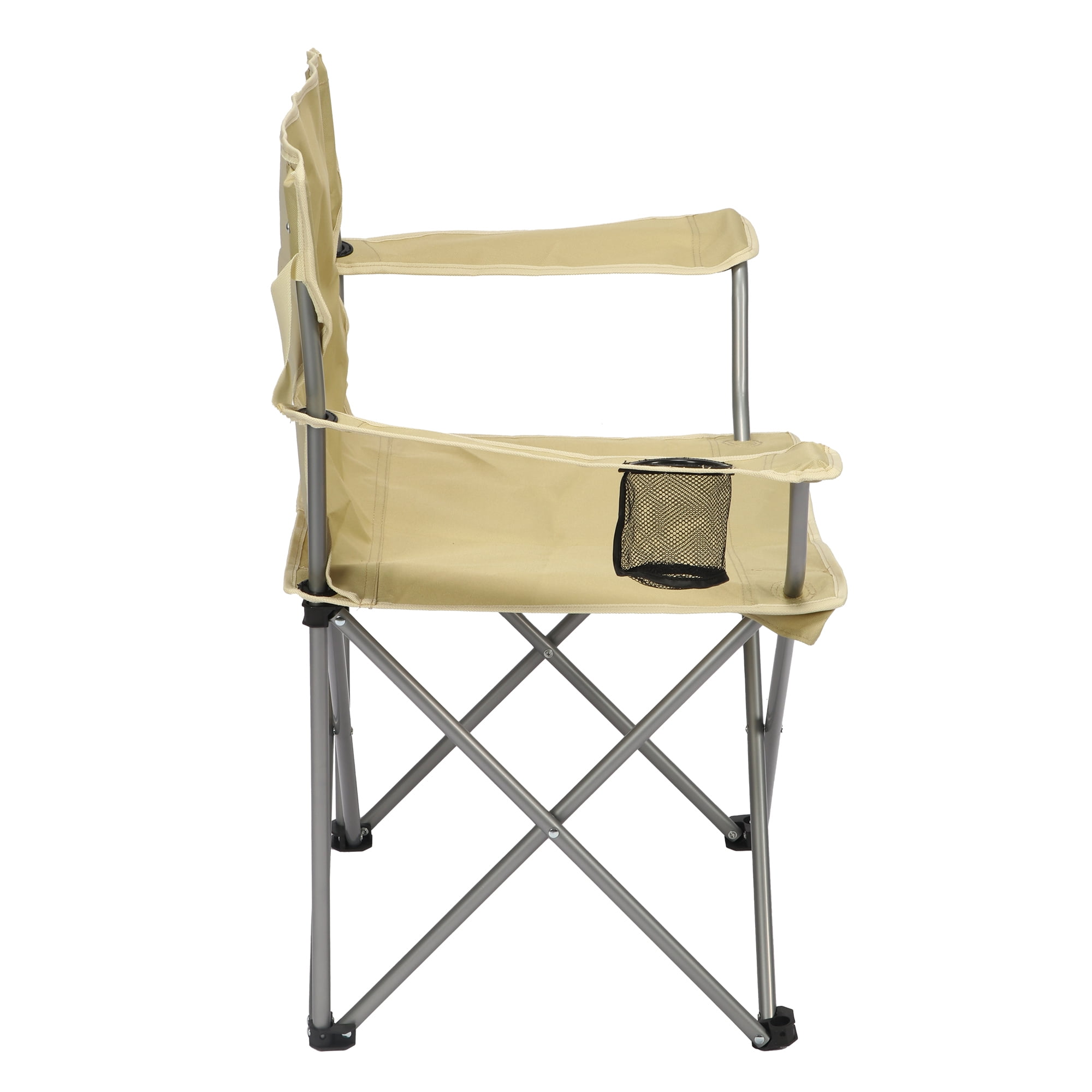 Ozark Trail Quad Folding Camp Chair with Cup Holder, Gold