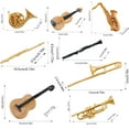 thumbnail image 3 of Iumwxz Simulated Mini HOrn Trombone Clarinet Flute Trumpet Saxophone Violin Guitar Instrument Set Model Ornament Holiday Gifts Holiday Pendants Christmas home decor christmas clearance indoor, 3 of 4