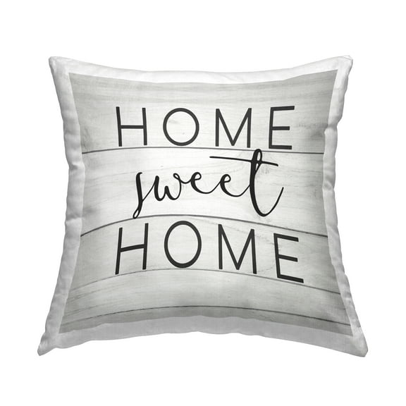 Stupell Industries Sweet Home Country Rustic Phrase Square Decorative Printed Throw Pillow, 18 x 18,