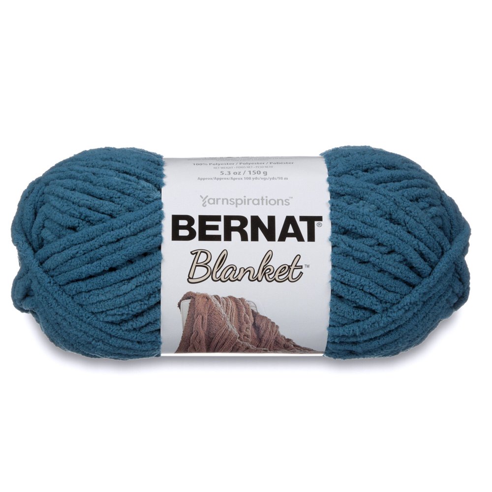 Bernat Blanket Yarn, Dark Teal, 5.3oz(150g), Super Bulky, Polyester