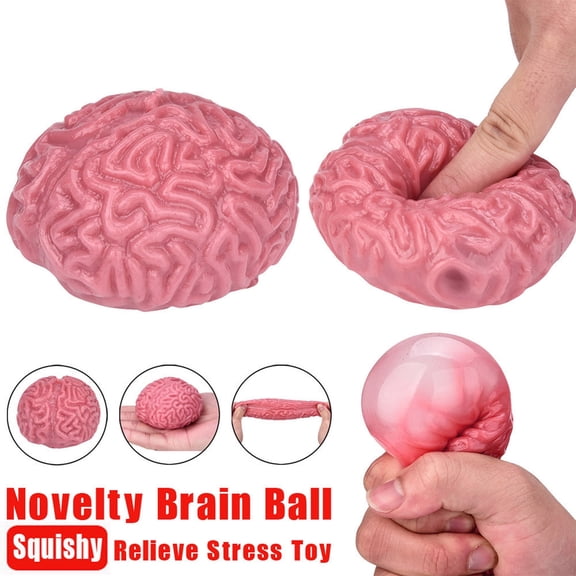 2026 New Simulated Brain Shape Water Ball Decompression for Adults, Brain Shape Squeeze Ball Sensory Fidget, Slow Rising Squeeze Ball for Anxiety Relief, Fun Stretchy Stress for Everyone,2pc