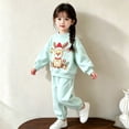 thumbnail image 7 of Enjoytime Christmas Girls Outfits Print Long Sleeve Crewneck Sweatshirt with Pants 2 Piece Set Cute Holiday Kids Toddler Clothes, 7 of 7