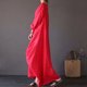 thumbnail image 3 of Puntoco Vestido Camisero Informal De Verano Para Mujer, Suelto, Con Cuello Redondo, Manga Corta, Color Sólido, Vestido De Algodón Y Lino, Rojo Xxxl,Regalos Para Mujer Joven, 3 of 4