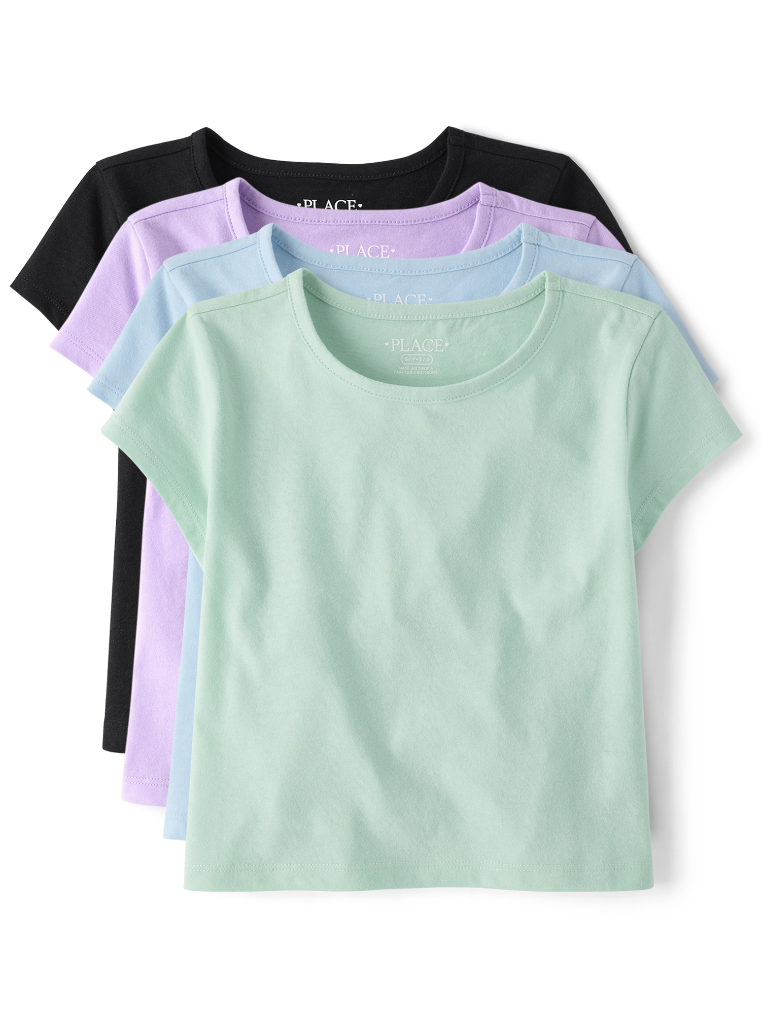 The Children's Place Girls Short Sleeve Crewneck Everyday Tee, 8-Pack, Sizes XS-XXL