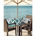 thumbnail image 3 of Hokiten Outdoor Tablecloths with Umbrella Hole & Zipper, Turquoise Morocco 60x60 Inch Square Tablecloths, Grey Ombre Retro Mottled Painting Art Waterproof Table Cloth, Patio/Pool/Picnic Table Covers, 3 of 7