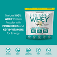 thumbnail image 3 of Designer Wellness, Designer Whey, Natural 100% Whey Protein Powder with Probiotics, Fiber, and Key B-Vitamins for Energy, Gluten-free, Non-GMO, French Vanilla, 4 lb, 3 of 7