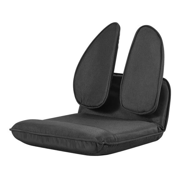 KFFKFF Adjustable Folding Floor Chair with Ergonomic Backrest, Durable Metal Frame, Recycled Foam Padding, and Linen Cover, Ideal for Reading, Gaming, and Relaxation, Black
