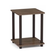 Furinno Simplistic End Table, Set of Two, Walnut/Brown