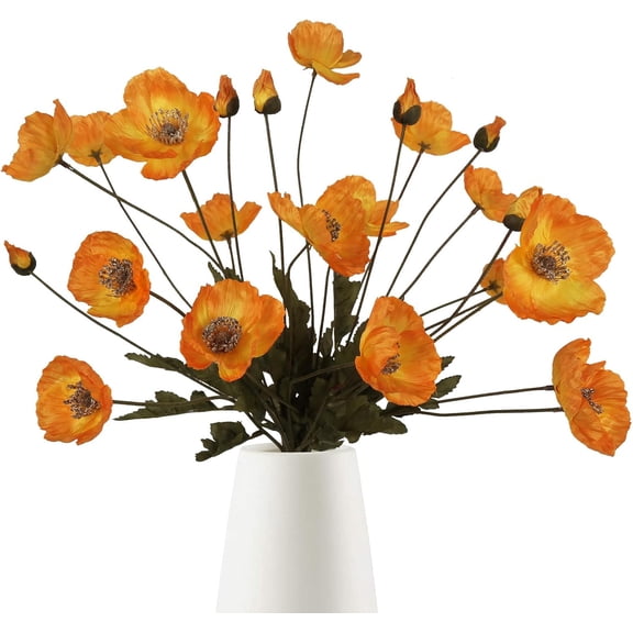 6pcs Realistic Orange Flowers for Wedding & Party Decorations