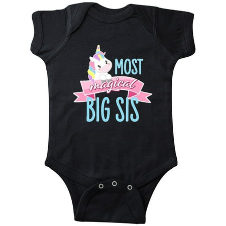 

Inktastic Most Magical Big Sis- cute unicorn Gift Baby Girl Bodysuit