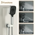thumbnail image 3 of Boyel Living Shower Head and Handle Set Wall Mount 12'' Rainfall 3 Function Thermostatic Shower System with 6 Body Jets,Chrome, 3 of 8