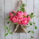 thumbnail image 2 of Corona de rosas artificiales para colgar en cesta, decoración floral artificial para puerta, arreglo de seda para entrada de casa, interior y exterior, vegetación decorativa con lazo de cinta., 2 of 9