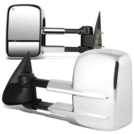 For 03-07 Silverado / Sierra Pair of Chrome Powered + Heated Glass + Manual Extenable Side Towing Mirrors 04 05 06