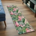 thumbnail image 4 of Pink Flamingo Runner Rugs 2x6 ft Country Tropical Animal Green Monstera Leaf Plant Farm Washable Hallway Rugs Non-Slip Floor Mats Absorbent Carpet Bedside Runners for Bedroom Kitchen Bathroom Laundry, 4 of 9