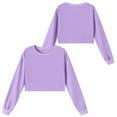 thumbnail image 3 of OGLCCG Cropped Sweatshirts for Girls Oversized Crewneck Long Sleeve Pullover Tops Fall Winter Classic Lightweight Cotton Shirts 3-15 Years, 3 of 6