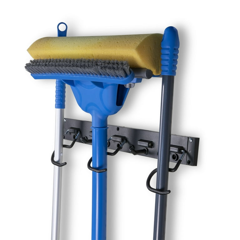 Hyper Tough Plastic Wall Mounted S Hook Rack Black Two 16in Rails Walmart