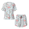 thumbnail image 5 of Wukai Cute Rabbit And Heart Women's Pajama Set,Short-Sleeve Top and Shorts with Elastic Waistband and Pockets for Loungewear, Yoga, and Casual Wear-Large, 5 of 8