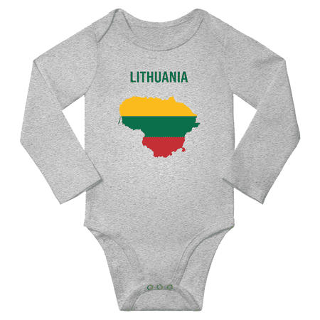 

Lithuania Flag Map Baby Long Slevve Rompers (Gray 12-18 Months)
