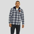 thumbnail image 4 of Men's NFL x Darius Rucker Collection by Fanatics Navy Chicago Bears Plaid Flannel Quilted Full-Snap Hooded Shacket, 4 of 6