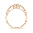 thumbnail image 2 of ANGARA Natural Diamond Heart Ring with Leaf Motifs in 14K Rose Gold for Women (Size-1.8mm| Color-I-J| Clarity-I1-I2) | April Birthstone, Anniversary, Jewelry Gift for Women | Natural Diamond Ring, 2 of 8