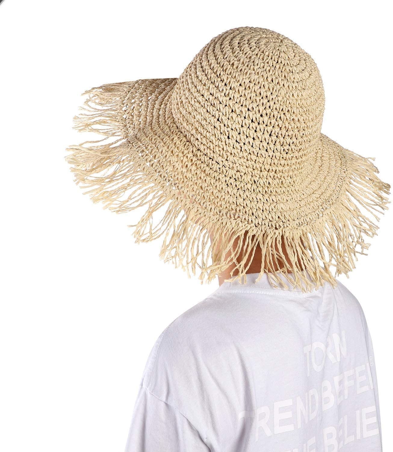 Girls Straw Hats Wide Brim Sun Hat 