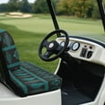 thumbnail image 4 of Psesaysky Universal Golf Cart Seat Covers Compatible with Ezgo Txt Front Seats, Blue Aztec Cactus Print Golf Cart Bench Seat Covers Breathable No Staples Needed, 4 of 8