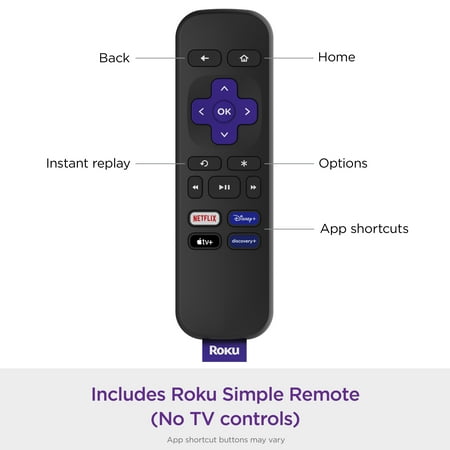 Roku Express | Streaming Media Player with Standard Remote (no TV controls) - Black