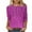 Purple, variant on JURANMO Womens T Shirts, 2025 Summer 3/4 Sleeve Tops Casual Round Neck Cotton Tees Fashion Print Beach Vacation Clothes Limited Time Sale Blue L