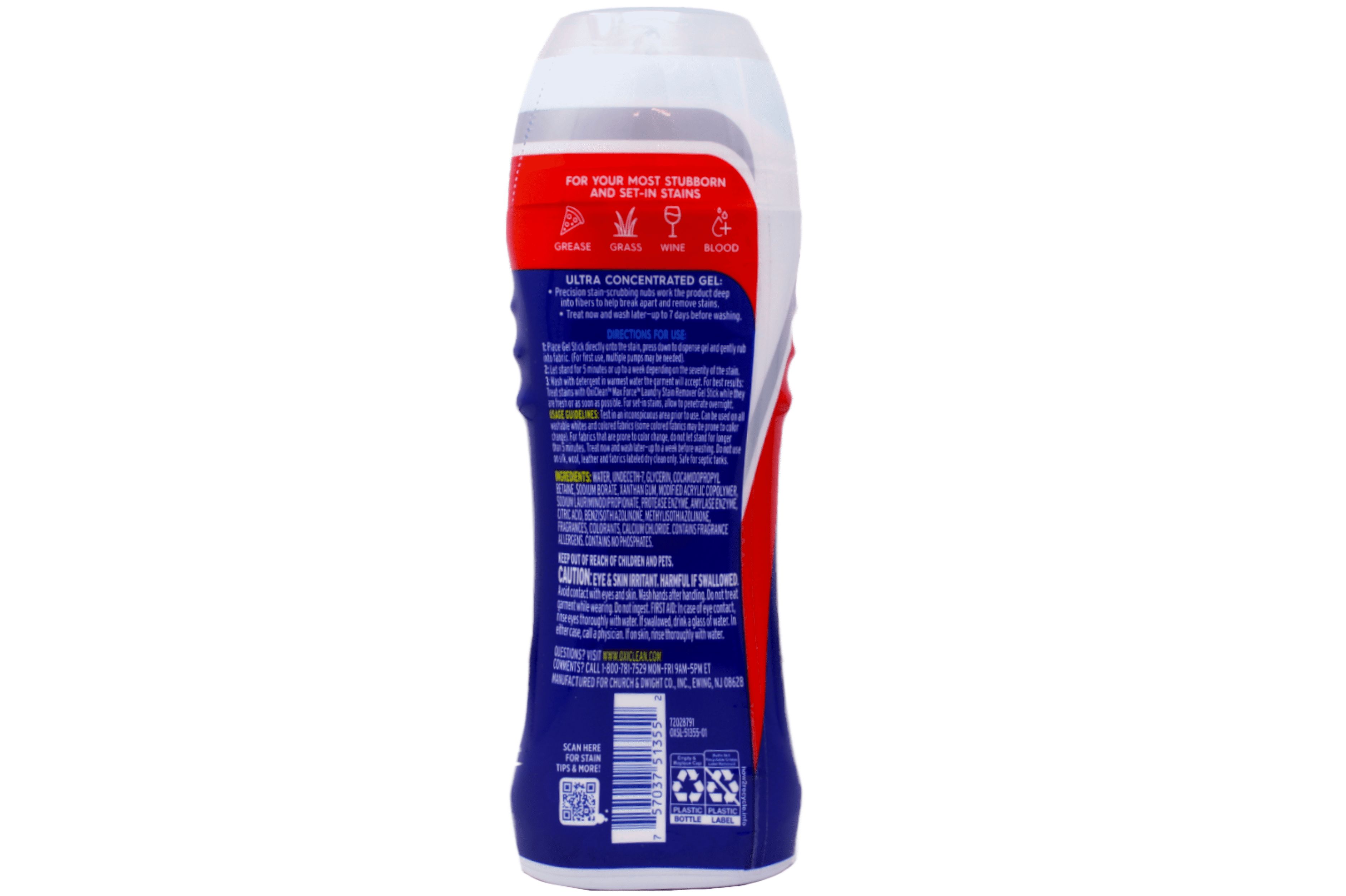 GENTEM STICK 　MAXFORCE Oxiclean Maxforce Gel Stain Remover Stick, 5 in 1 Power