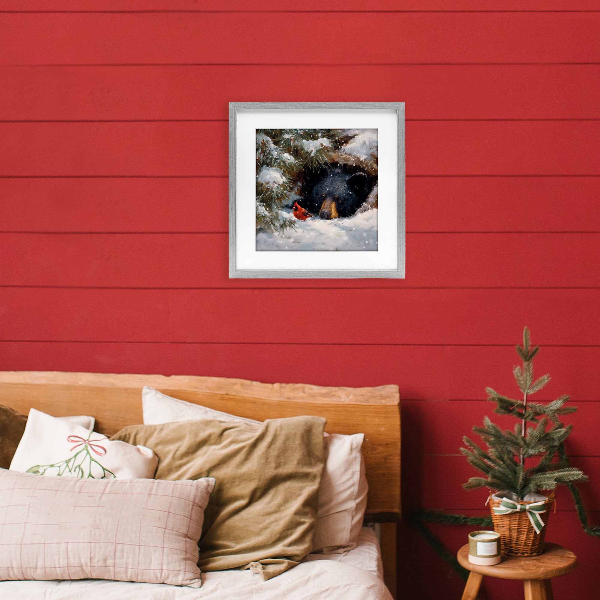 Stupell Industries Warm Watch From The Den Gray Framed Print Under Glass, design by Tina LeCour