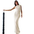 thumbnail image 1 of Fashionable Summer 2025 Solid Color One-Shoulder Dress with Ribbons, 1 of 5