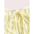 thumbnail image 4 of Yellow Floral Print Fit & Flare Mini Dress With Spaghetti Straps And Tie Front, 4 of 6