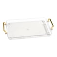 thumbnail image 1 of Bandeja decorativa plato comida desayuno antideslizante elegante 12,2x7,87 pulgadas bandeja rectangular de Perfume con asas plato para mesa de centro transparente Gloria bandeja de servir, 1 of 5