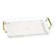 thumbnail image 1 of Bandeja decorativa plato comida desayuno antideslizante elegante 12,2x7,87 pulgadas bandeja rectangular de Perfume con asas plato para mesa de centro transparente Gloria bandeja de servir, 1 of 5