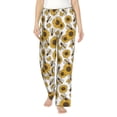thumbnail image 2 of Kdxio Women's Comfy Stretch Sunflowers and BeesPrint Drawstring Pajama Pants-XX-Large, 2 of 9