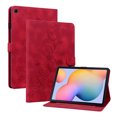 thumbnail image 2 of FJLBDE Case for Samsung Galaxy Tab S6 Lite 10.4 Inch 2024/2022/2020, Embossed Flower PU Leather Flip Wallet Folio Stand Cover, Red, 2 of 7