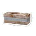 thumbnail image 4 of Barnyard Designs Rustic Metal and Distressed Wood Rectangular Tissue Box Cover with Storage Compartment - Decorative Facial Tissue Box Holder Farmhouse Country Decor, 12.5��� x 6&a, 4 of 6