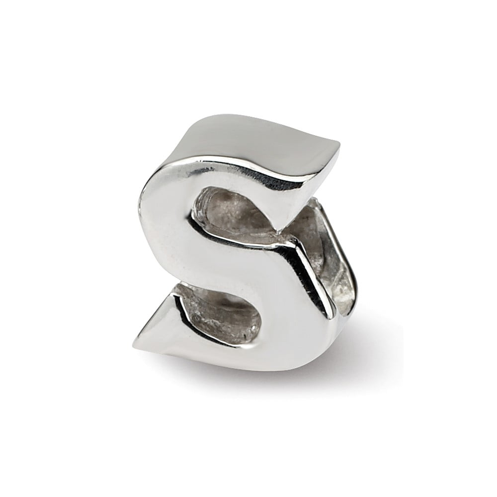 925 Sterling Silver Reflections Letter S Bead; for Adults and Teens; for Women and Men