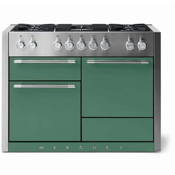 Aga Amc48df Mercury Series 48" Wide 6 Cu. Ft. Slide In Dual Fuel Range - Mineral Green