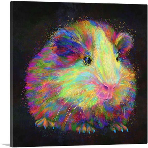 ARTCANVAS Guinea Pig Rodent Canvas Art Print - Size: 26" x 26" (0.75" Deep)