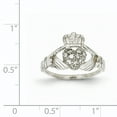 thumbnail image 2 of 14K White Gold 1/10ct AA Diamond Claddagh Ring, 2 of 2