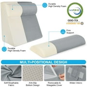 MOONORAH Wedge Pillow for Sleep Apnea, Adjustable Wedge Pillow Headboard, Bed Wedge Pillow for Back, Neck, Leg Pain Relief, Pillow Wedge for Sleeping, Acid Reflux with Neck Support Pillow, Grey