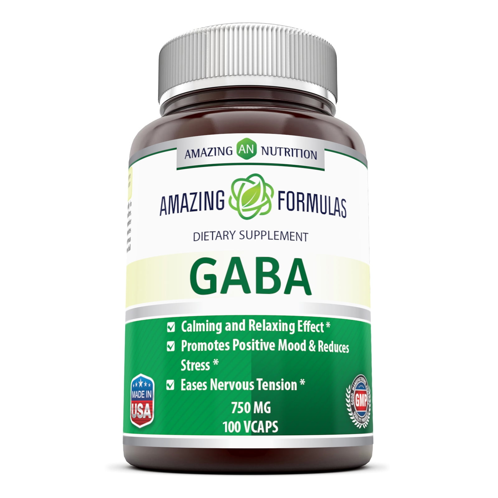 Amazing Formulas GABA 750 Mg 100 VCaps calming and relaxing effect