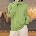 thumbnail image 6 of Fewfanhot Sweatshirt for Women Fashion Sweaters Loose Long Sleeve Pullover Knit Solid Color Drawstring Hooded, 6 of 6