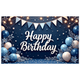 thumbnail image 2 of Decorative Design Happy Birthday Banner Polyester Material Celebration Banner for Birthday Party Indoor Decoration Photo Shoot, 2 of 7